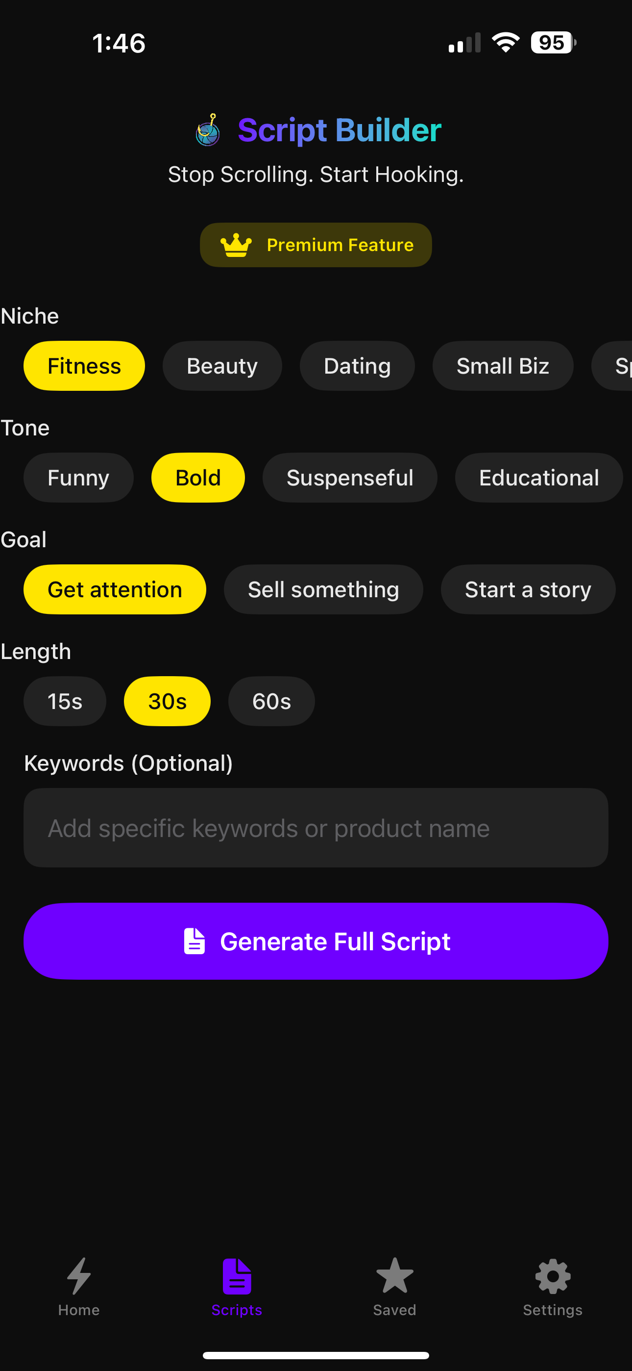 HookGen Studio Script Editor View
