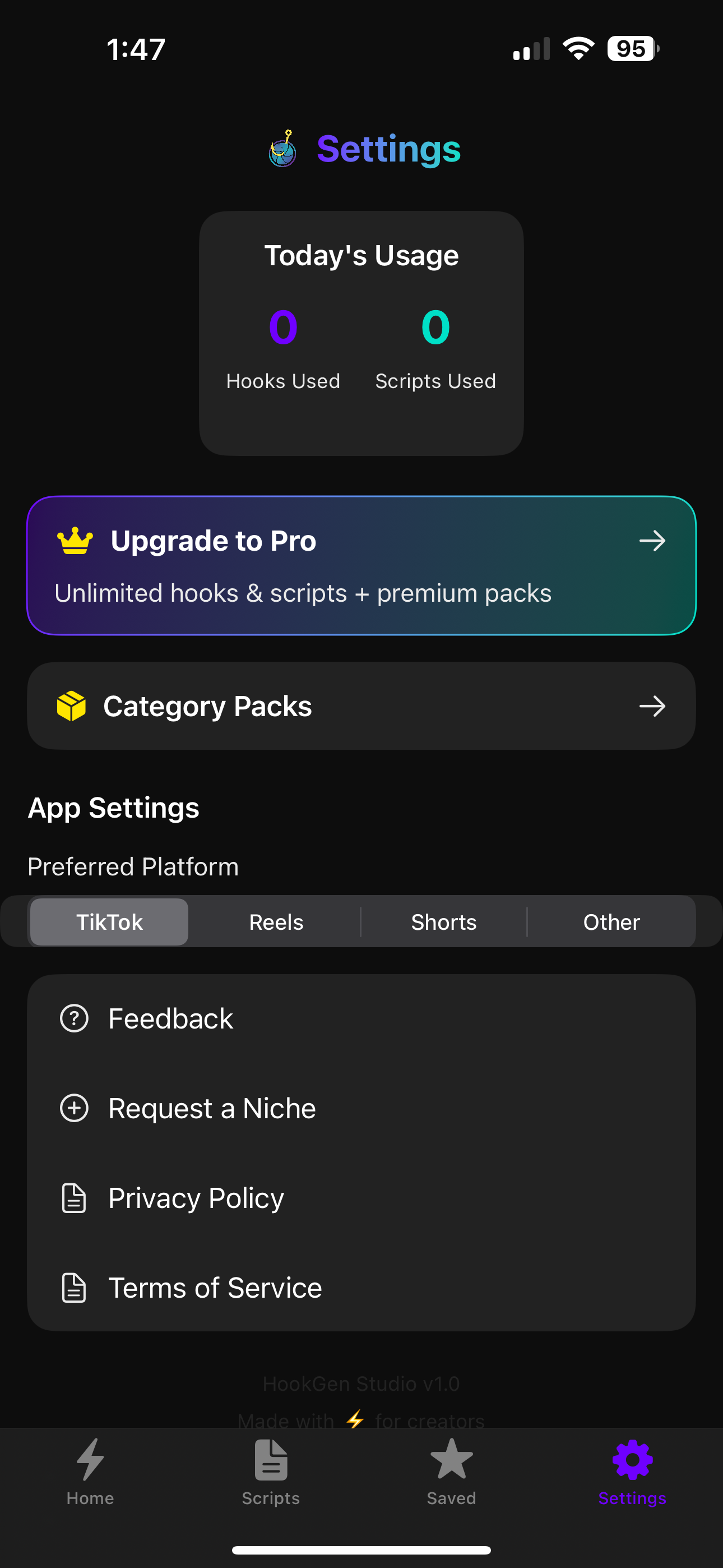 HookGen Studio Onboarding Flow
